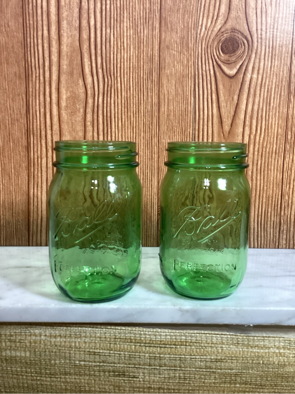 Ball Perfection Green Glass Mason Jars - Set of 2 100th Anniversary - Picture 3 of 6